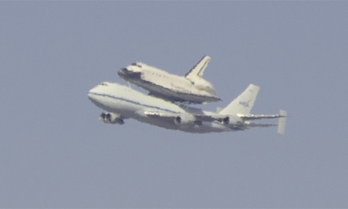 NASA Endeavour space shuttle over San Francisco 2012